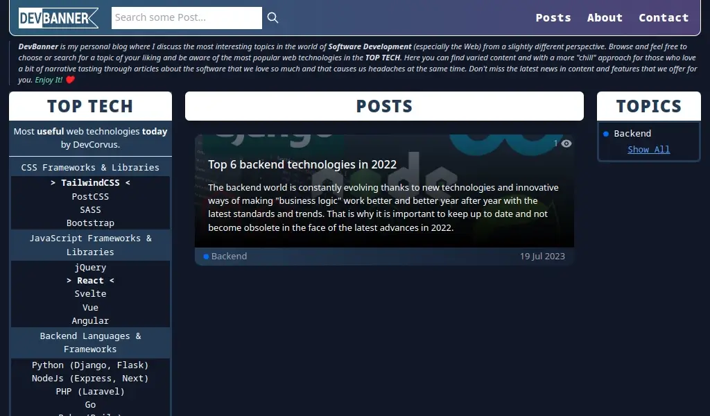 DevBanner preview