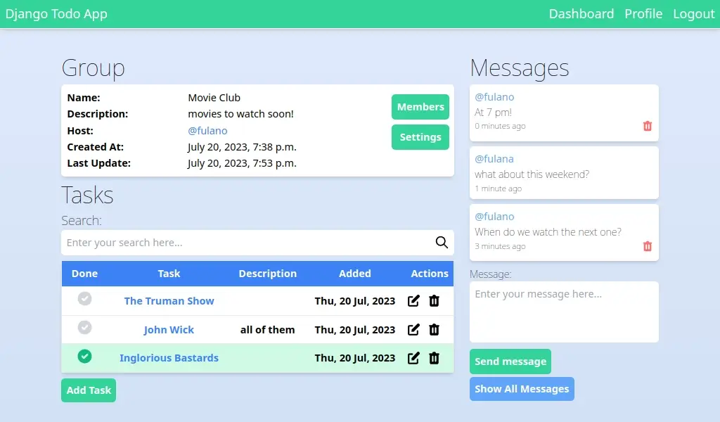 Django Todo App preview